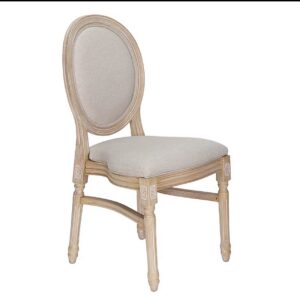 Chaise Médaillon « LOUIS XVI» en résine empilable dossier rembourré