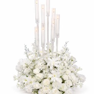 Couronne de fleurs blanches – Ø ext. 60 cm / Ø int. 30 cm