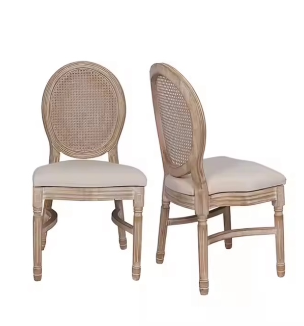 Chaise Médaillon « LOUIS XVI» en résine empilable avec dossier en cannage