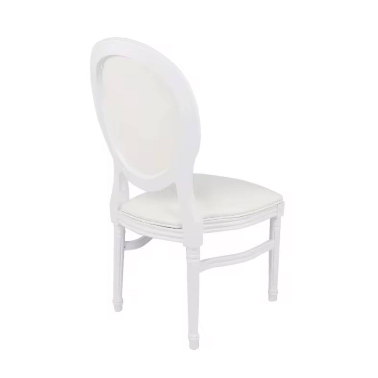 Chaise Médaillon « LOUIS XVI» blanche en résine empilable – Image 2