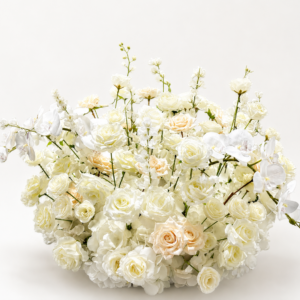 Alternative view of Couronne florale blanche et rose clair – Ø ext. 60 cm / Ø int. 30 cm