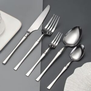 Alternative view of Set de 5 couverts argentés en acier inoxydable - Design moderne