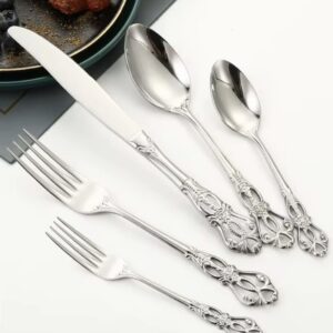 Alternative view of Set de 5 couverts argentés en acier inoxydable - Style baroque
