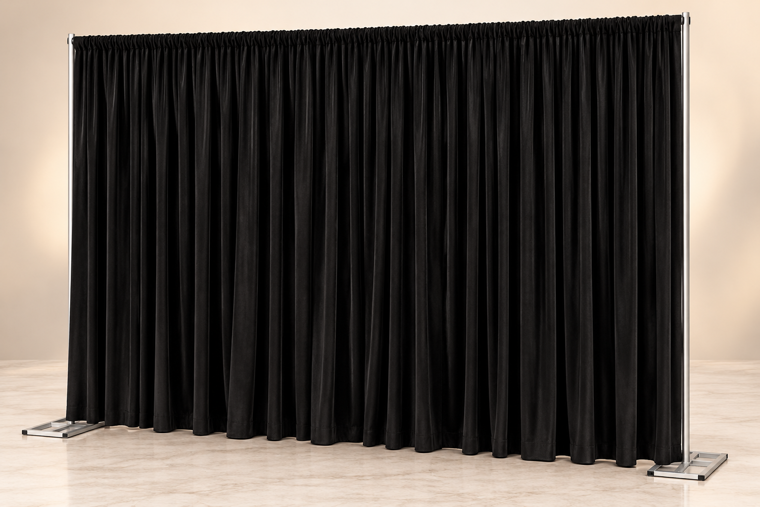 Rideau Lycra noir Infroissable - 4m x 4m