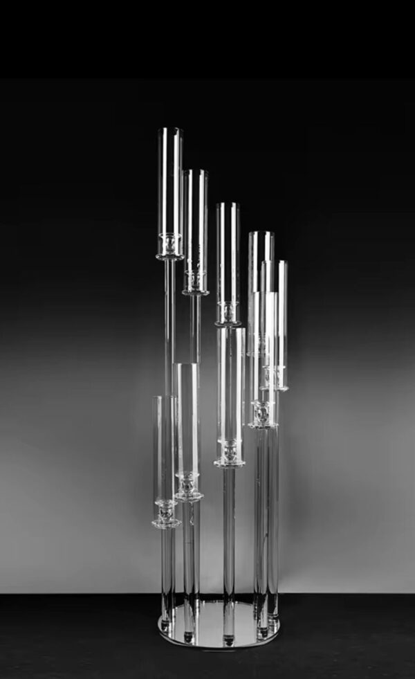 Chandelle transparente en Plexi 8 branches