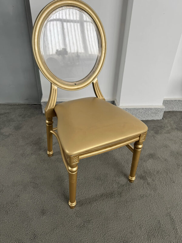 Chaise Louis en résine Or Empilable