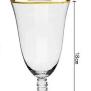 Verre à eau avec bordure dorée