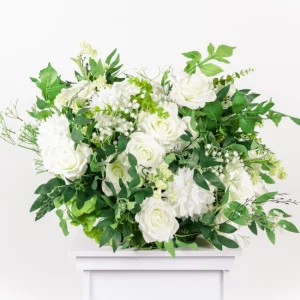 Bouquet de fleurs blanc/vert
