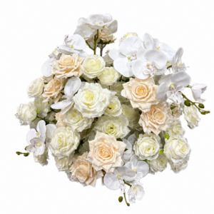 Bouquet de fleurs blanc et rose clair