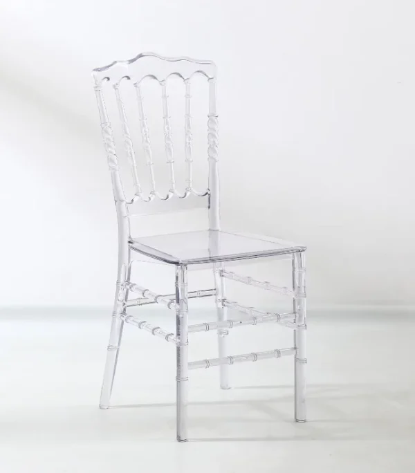 Chaise Napoléon plexi transparente pour mariage et réception