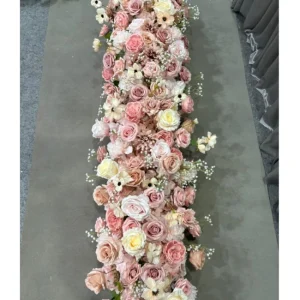 Chemin de fleurs rose nude/crème