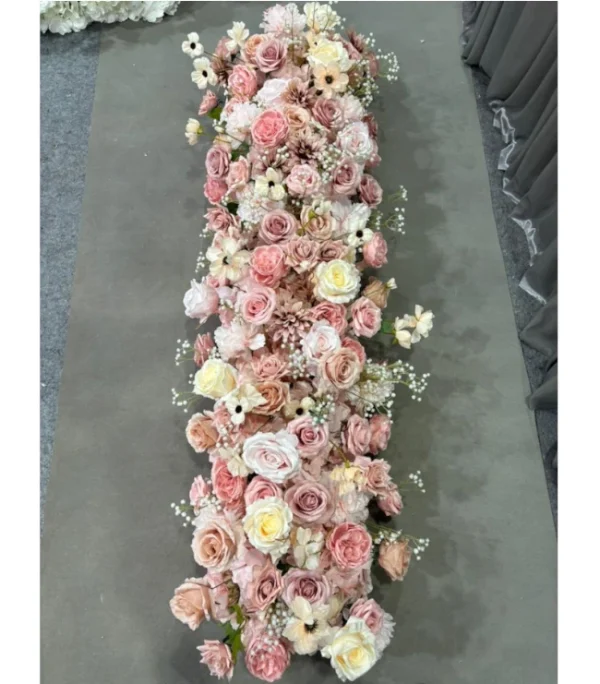 Chemin de fleurs rose nude/crème