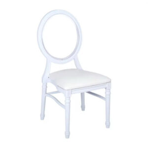 Chaise Louis en résine blanche empilable