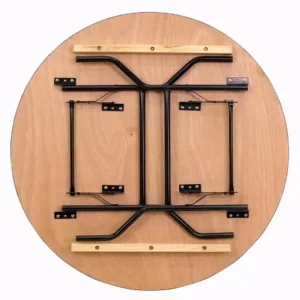 Alternative view of Table pliante ronde en bois 152cm 8 -10 places