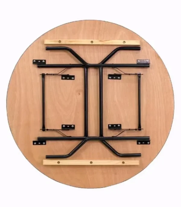 Table pliante ronde en bois 152cm 8 -10 places – Image 2